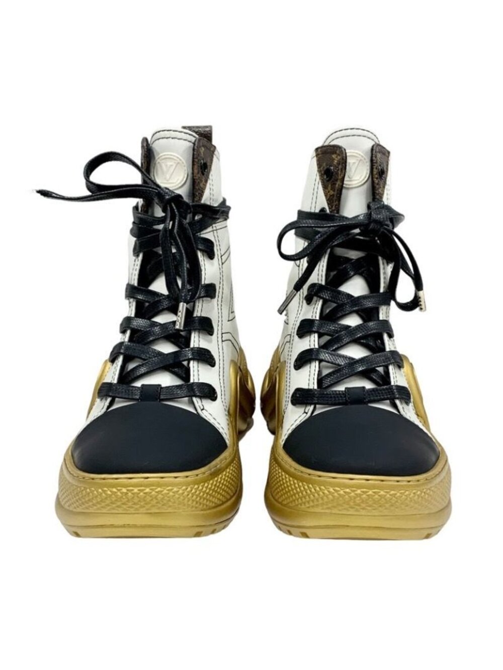 Louis Vuitton Arclight Line Monogram Sneakers High Cut Leather White - Picture 3 of 10